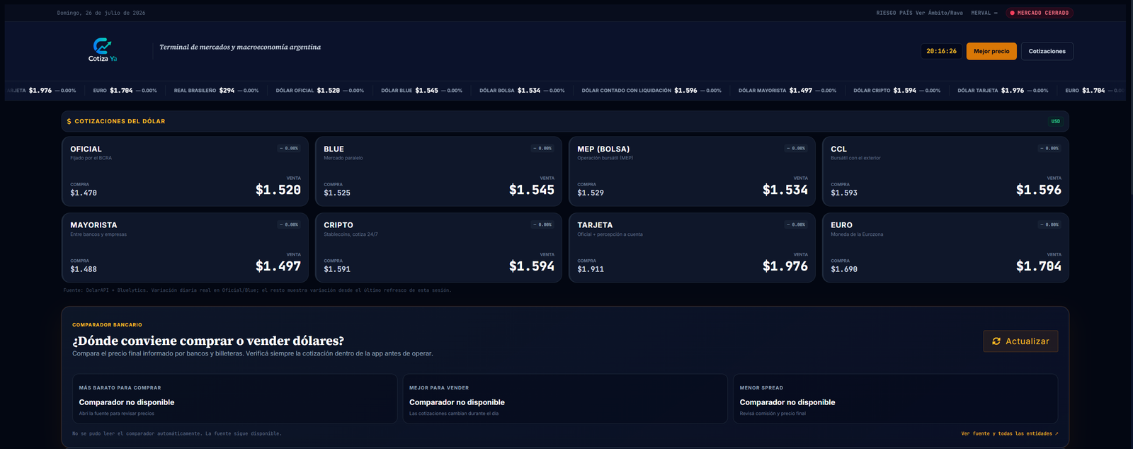 Captura de pantalla del sitio web CotizaYa desarrollado por Studio Milano