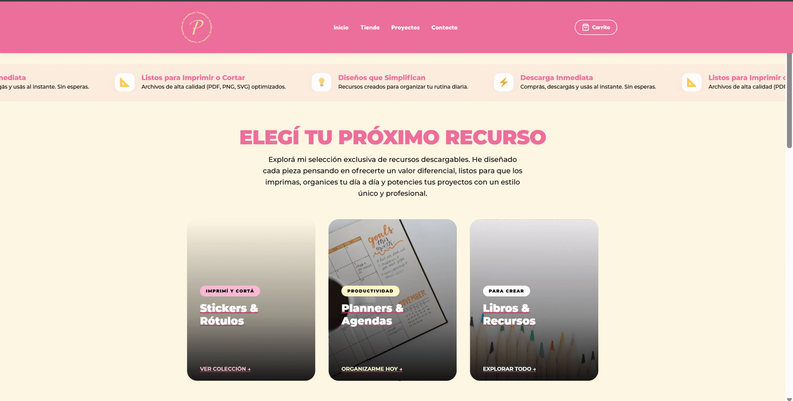 Captura de pantalla del sitio web Pau Gráfica Ok desarrollado por Studio Milano